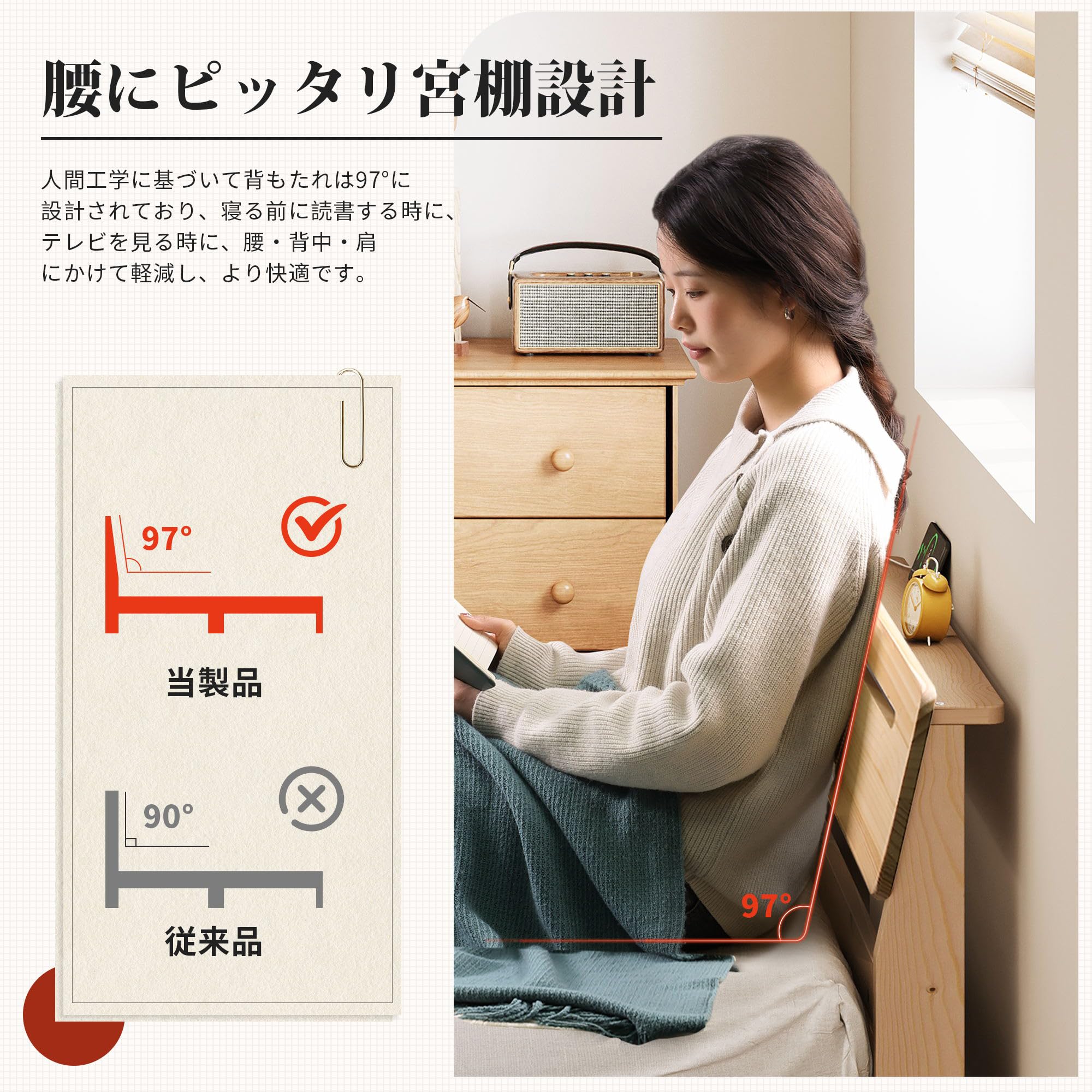 Amazon.co.jp: WLIVE ベッドフレーム ダブル 活動式コンセント 宮棚